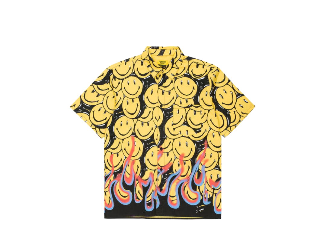 Carnival Carnival Chinatown Market Smiley Flames SS Shirt Black Yellow