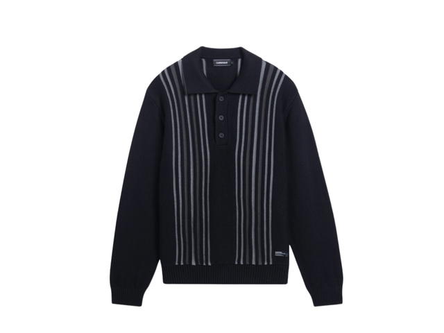 Carnival Carnival Knit Striped Rugby Shirt Black (FW24) - view 1