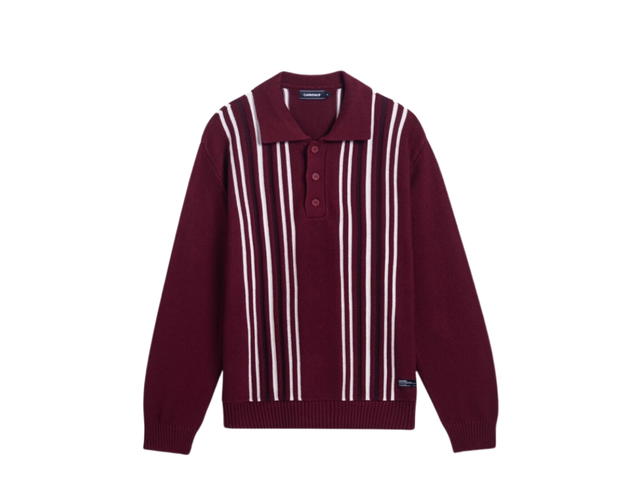 Carnival Carnival Knit Striped Rugby Shirt Maroon (FW24) - view 1