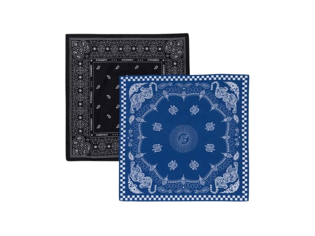 Carnival Carnival Paisley Print Bandana Black Blue (2PCS/Pack)(FW23)