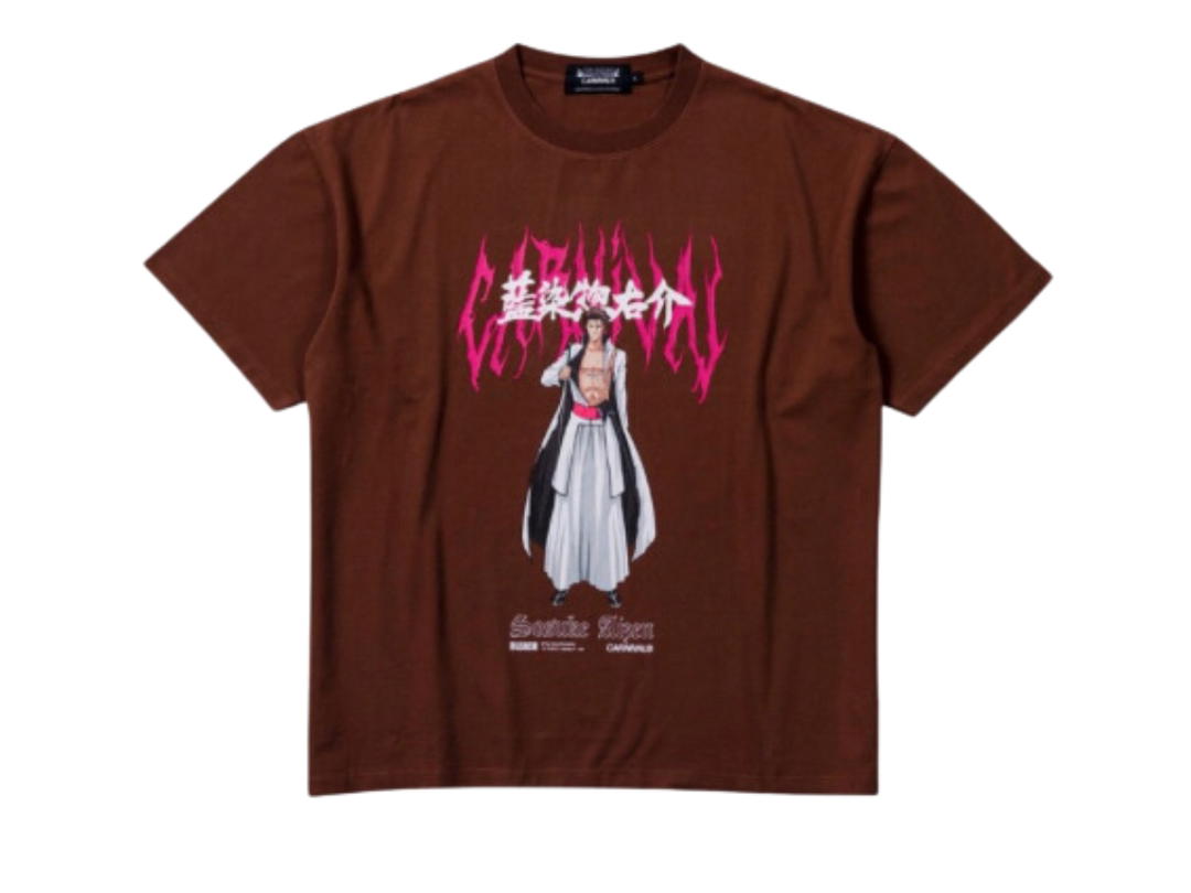 Carnival Carnival X Bleach Aizen Oversized Washed T-Shirt Brown