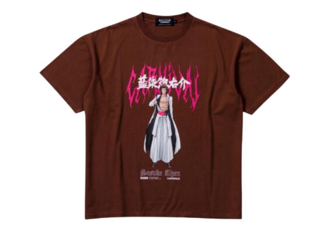 Carnival Carnival X Bleach Aizen Oversized Washed T-Shirt Brown - view 1