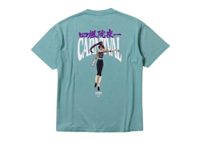Carnival Carnival X Bleach Yoruichi Oversized Washed T-Shirt Granite Green - view 2