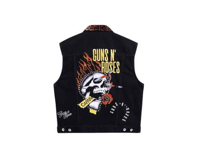 Carnival Carnival x Guns N Roses Bullet Skull Vest Denim Jacket Black - view 2