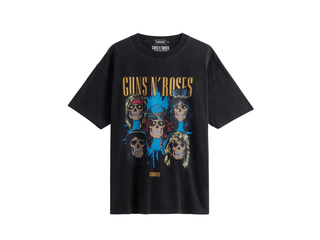 Carnival Carnival X Guns N Roses Cross Ovs Washed T-Shirt Black