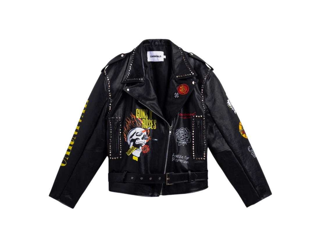 Carnival Carnival x Guns N Roses Destruction Leather Jacket Black