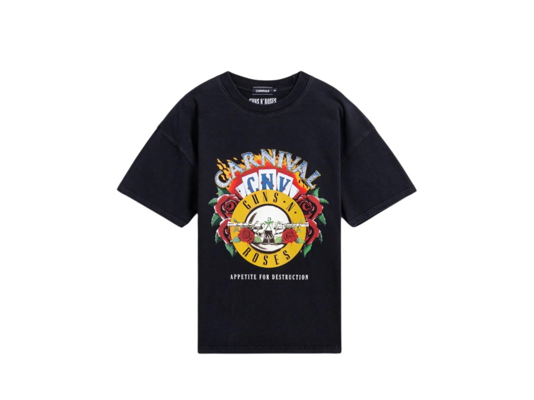 Carnival Carnival x Guns N Roses Destruction Ovs Washed T-Shirt Black