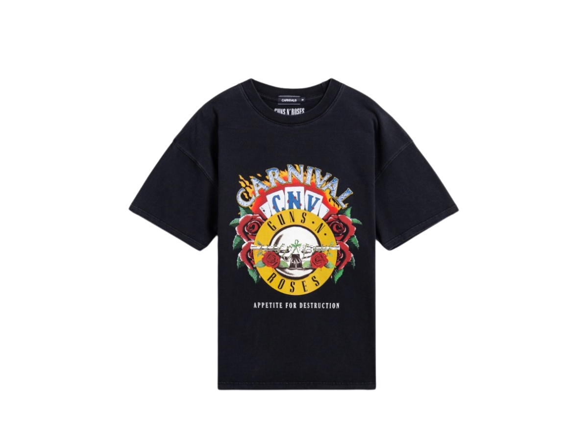 Carnival Carnival x Guns N Roses Destruction Ovs Washed T-Shirt Black