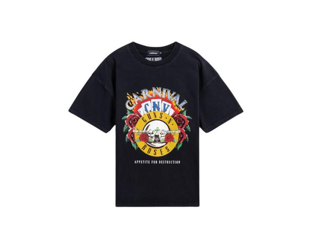 Carnival Carnival x Guns N Roses Destruction Ovs Washed T-Shirt Black - view 1