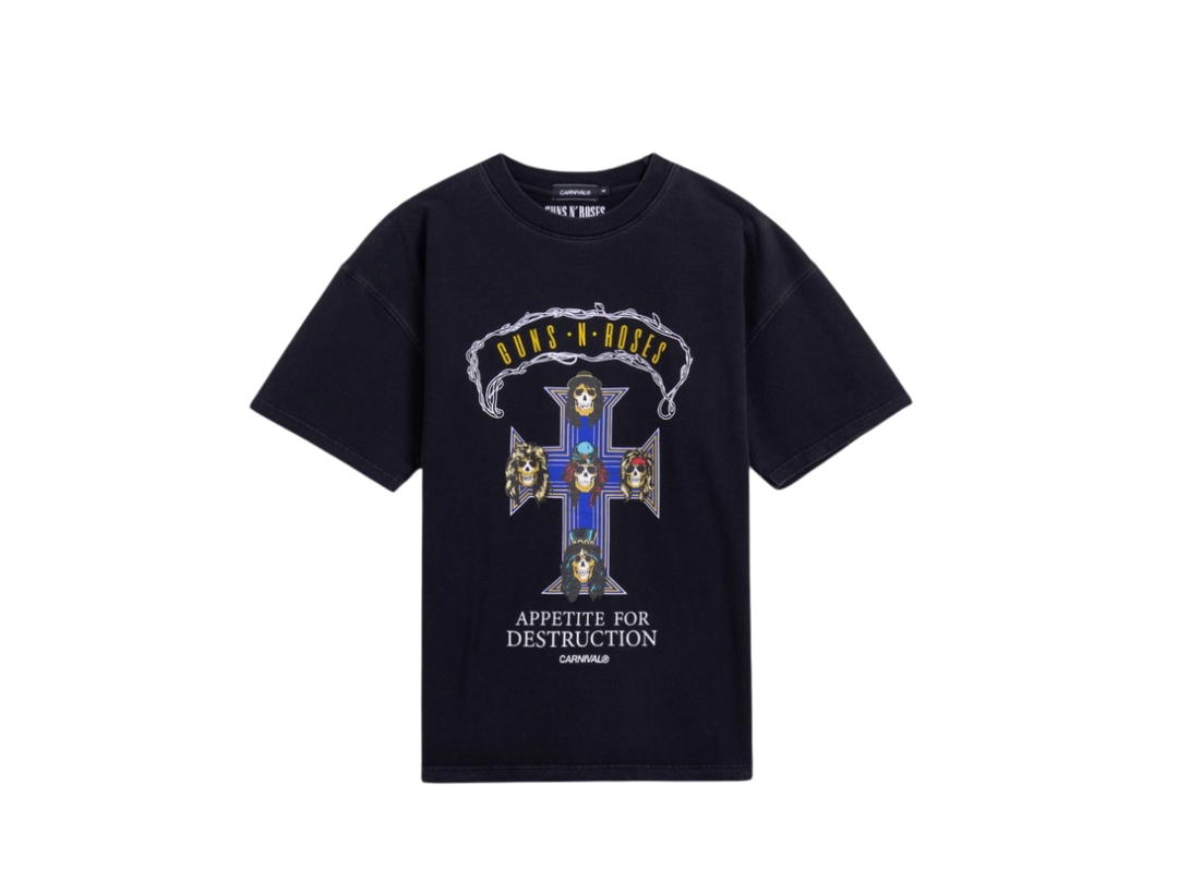 Carnival Carnival x Guns N Roses Paradise City Ovs Washed T-Shirt Black