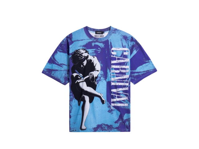 Carnival Carnival x Guns N Roses Shotgun Blues Ovs Washed T-Shirt Blue - view 1