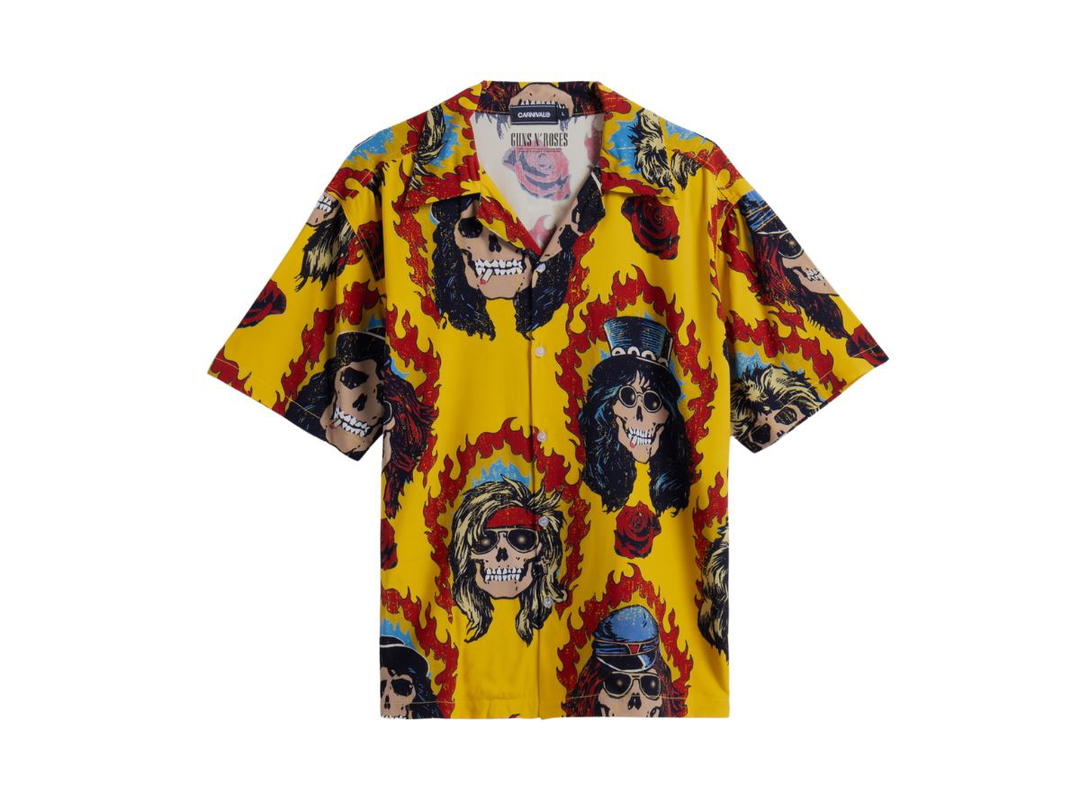 Carnival Carnival X Guns N Roses Skull Hawaii Shirt Yellow