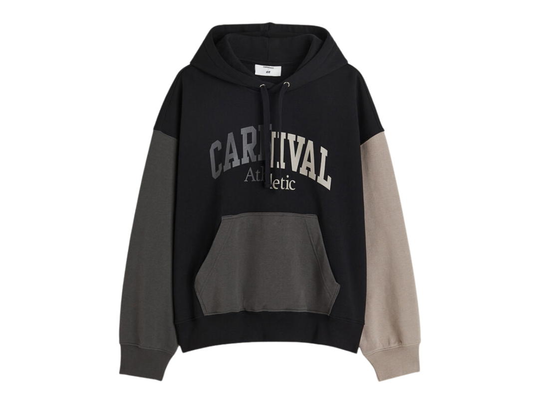 Carnival Carnival x H&M Oversized Fit Printed Hoodie Black