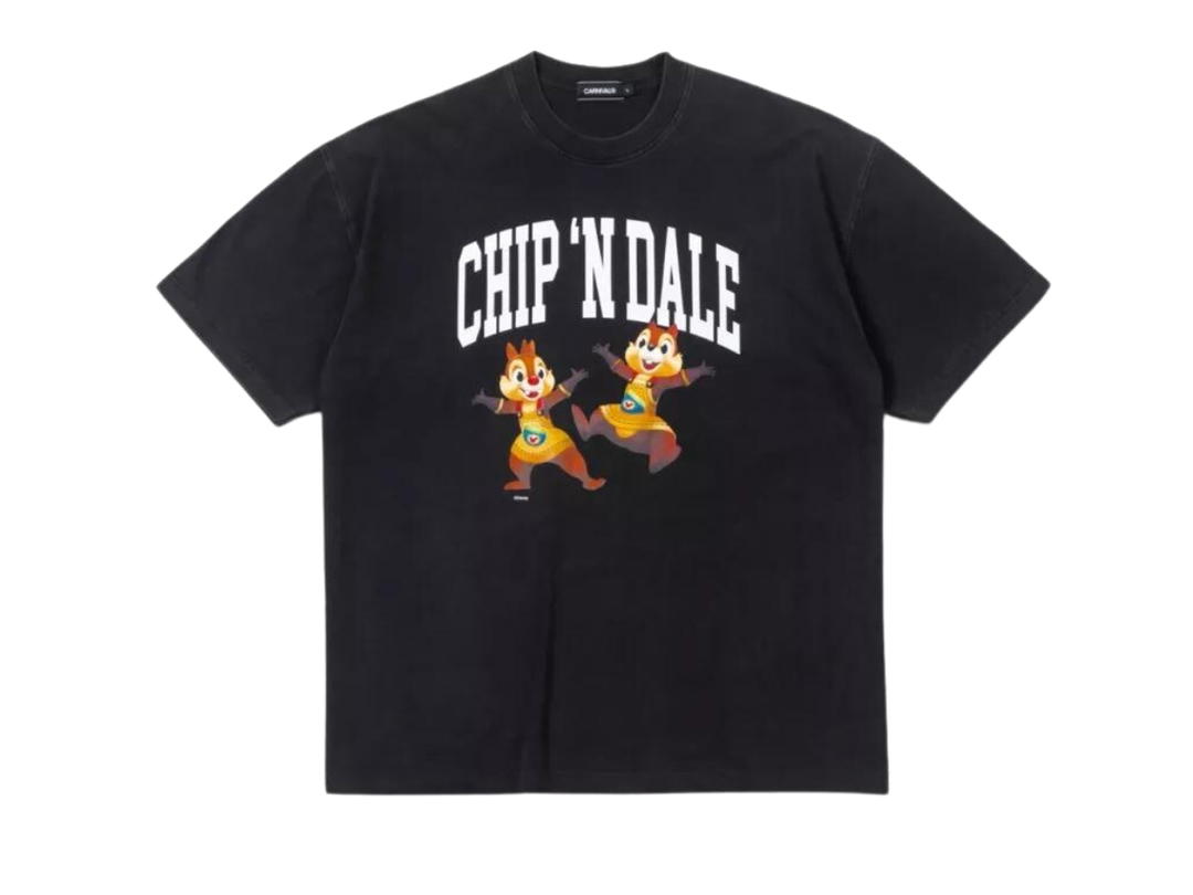 Carnival Carnival x Kingdom Hearts & Friends Chip 'n Dale Washed Oversized T-Shirt Black
