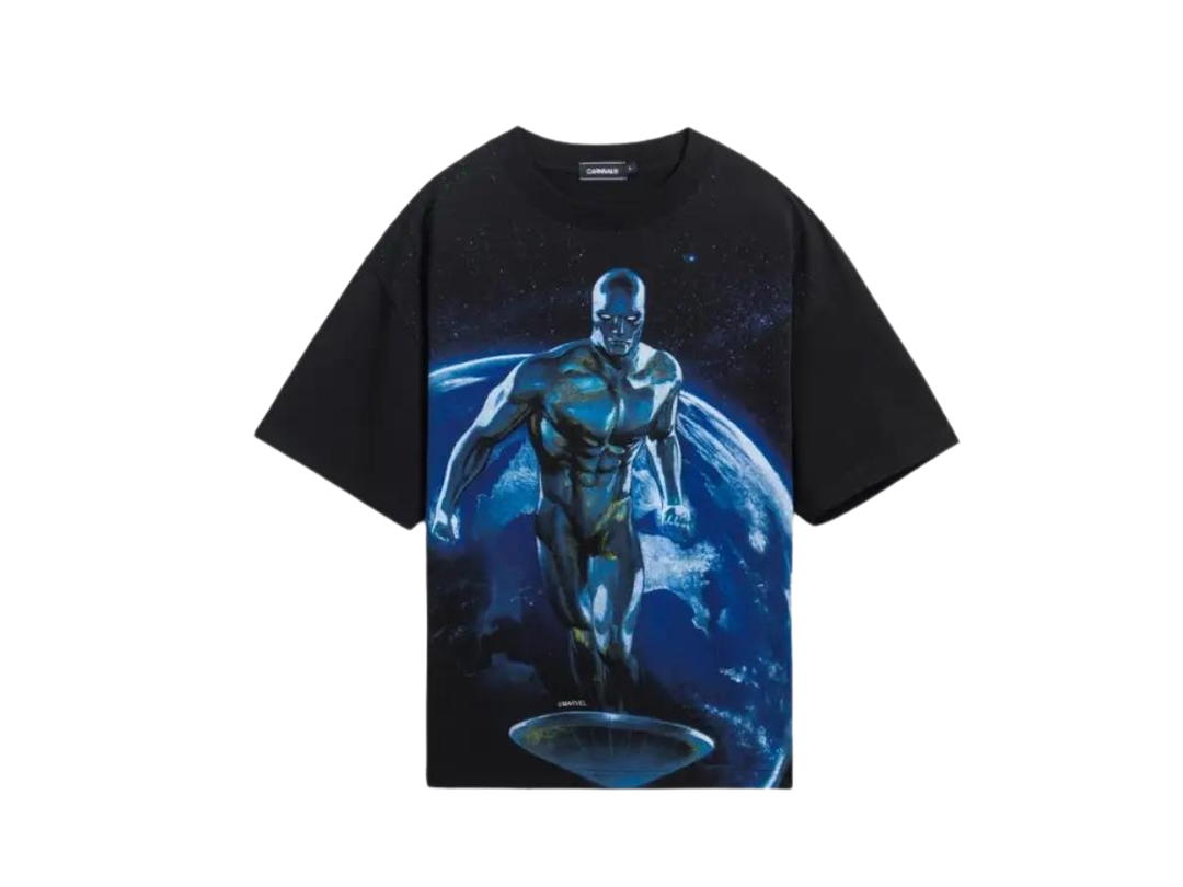 Carnival Carnival X Marvel OVP Silver Surfer Ovs Washed T-Shirt Black