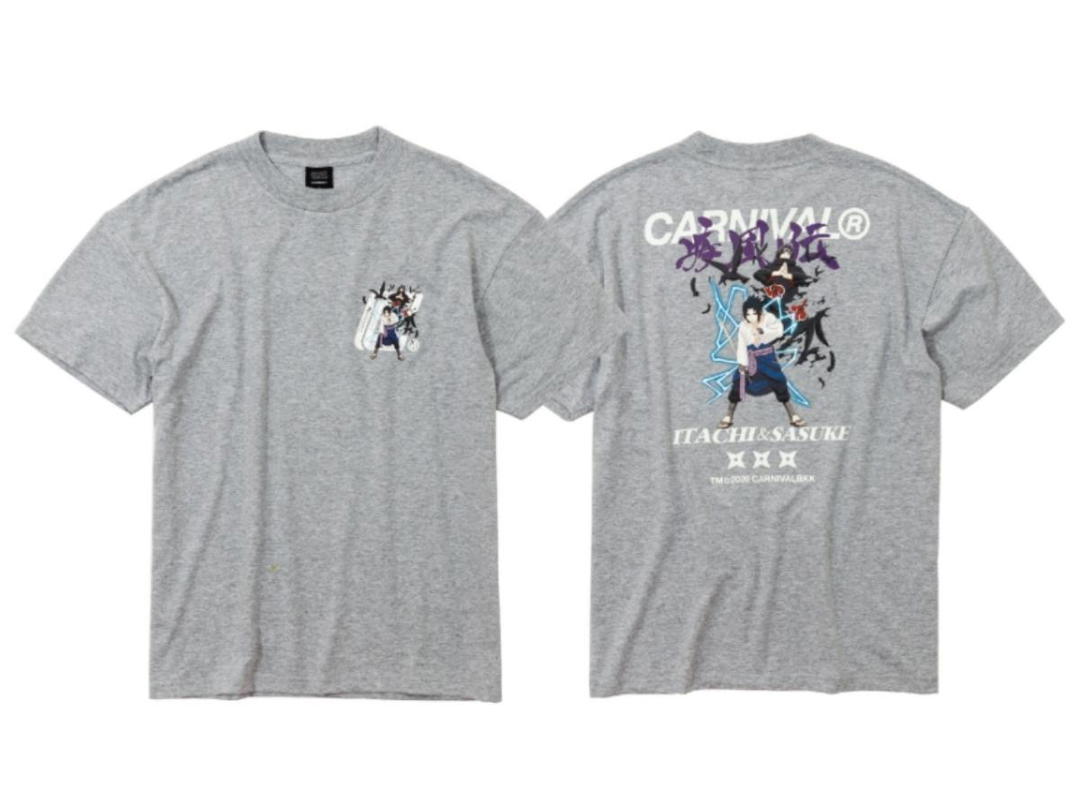 Carnival Carnival X Naruto Shippuden Itachi & Sasuke T-Shirt Grey