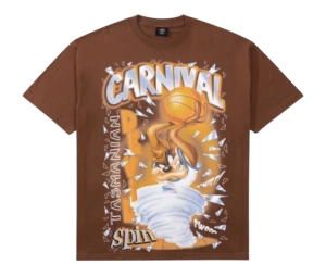 Buy Carnival x Space Jam Tasmanian Devil Spin Oversized T-Shirt Brown at Sasom – Authentic and Ready to Ship