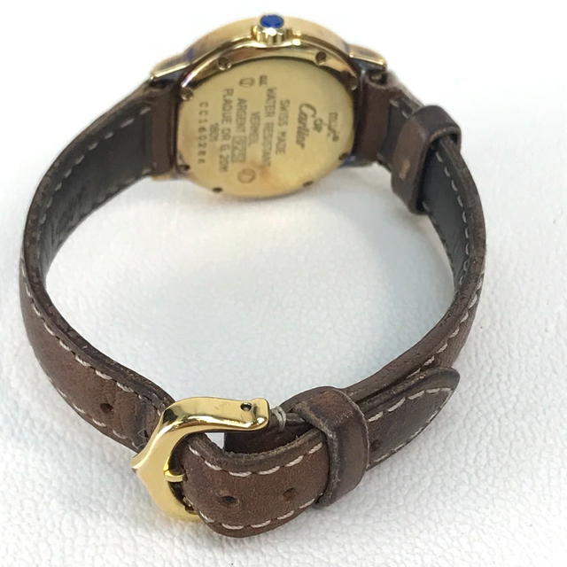 Cartier Cartier 1801 vintage Must Rondo Vermeil Women's Wristwatch SV925/Leather belt - view 5