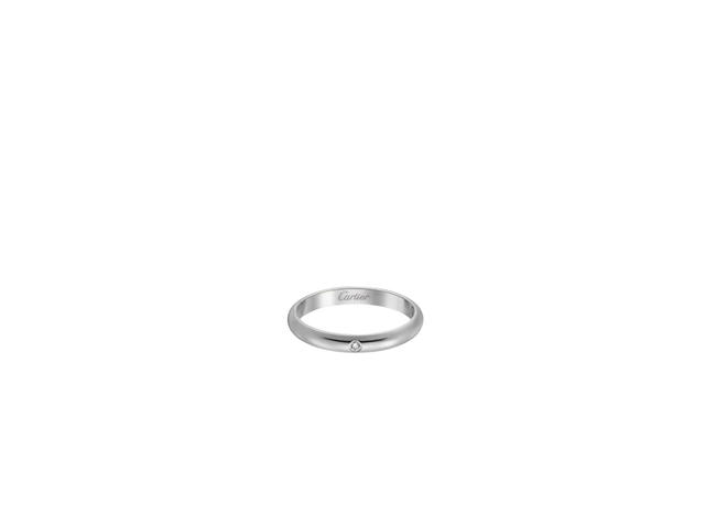 Cartier Cartier 1895 Wedding Band In Platinum 950/1000 With A Brilliant-Cut Diamond Of 0.01 Carat - view 1