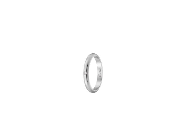 Cartier Cartier 1895 Wedding Band In Platinum 950/1000 With A Brilliant-Cut Diamond Of 0.01 Carat - view 2