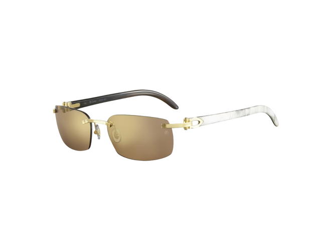 Cartier Cartier C Décor Sunglasses In Smooth Golden Finish With Brown Lenses - view 2