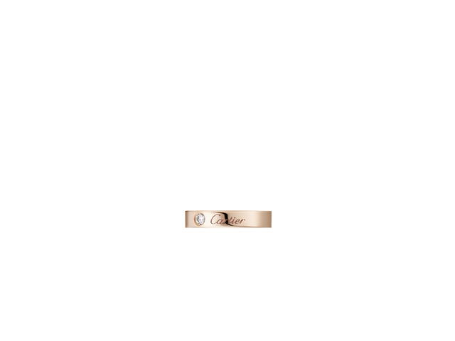 Cartier Cartier C De Cartier Wedding Band In 18K Rose Gold With A Brilliant-Cut Diamond - view 2