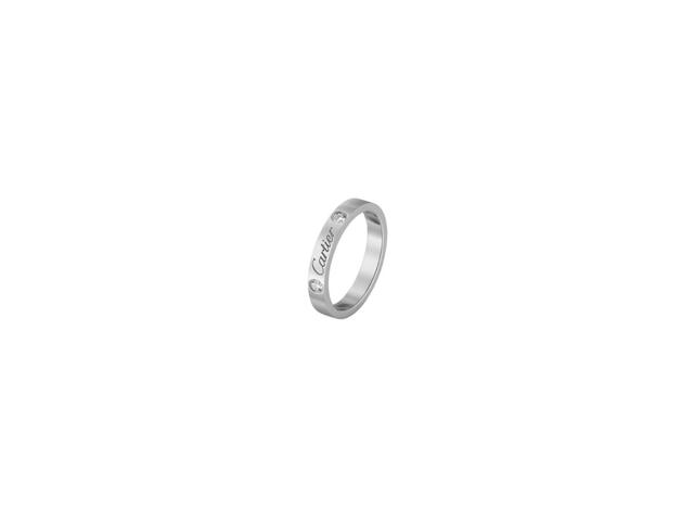 Cartier Cartier C De Cartier Wedding Band In Platinum 950 With 2 Brilliant-Cut Diamonds - view 1