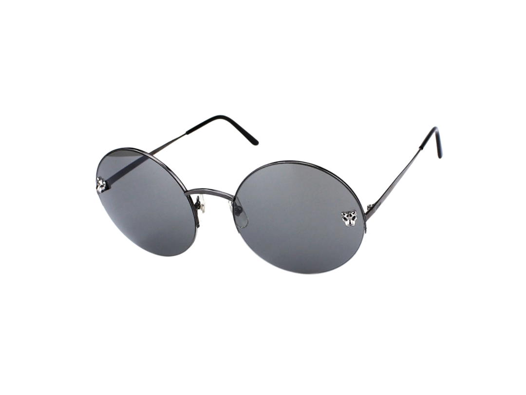 Cartier Cartier CT0022S-001 Sunglasses In Silver-Plate Frame With Grey Lenses