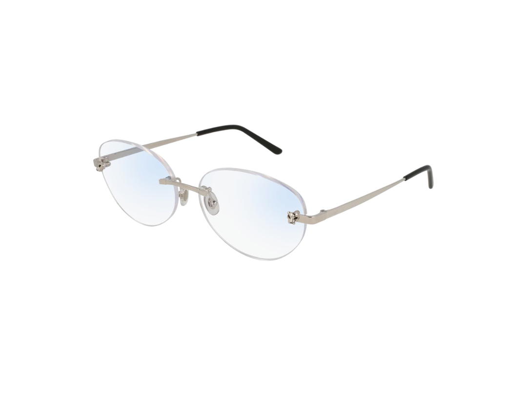 Cartier Cartier CT0028O Glasses In Silver Plate With Demo Lens Black