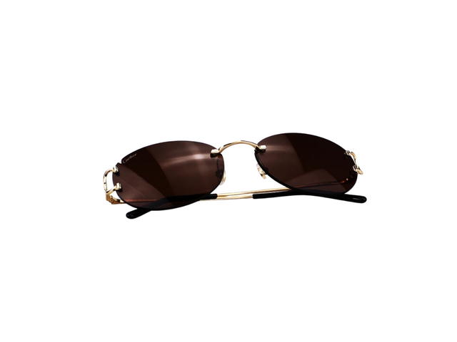 Cartier Cartier CT0029RS-002 Sunglasses In Yellow Gold Titanium Frame With Brown Lenses - view 6