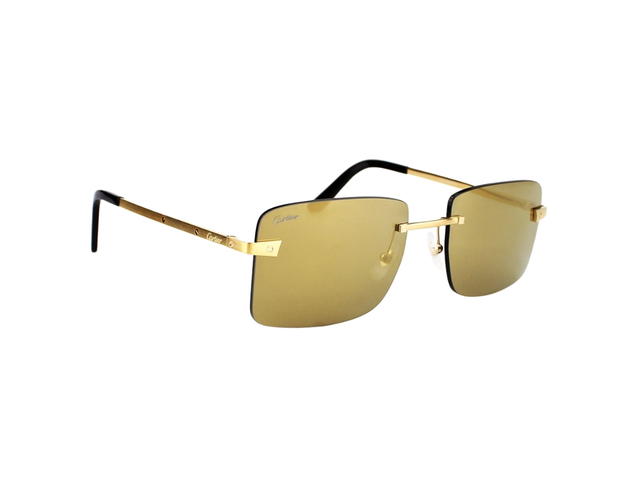 Cartier Cartier CT0033RS-001 Sunglasses In Yellow Gold Titanium Frame With Yellow Lenses - view 3