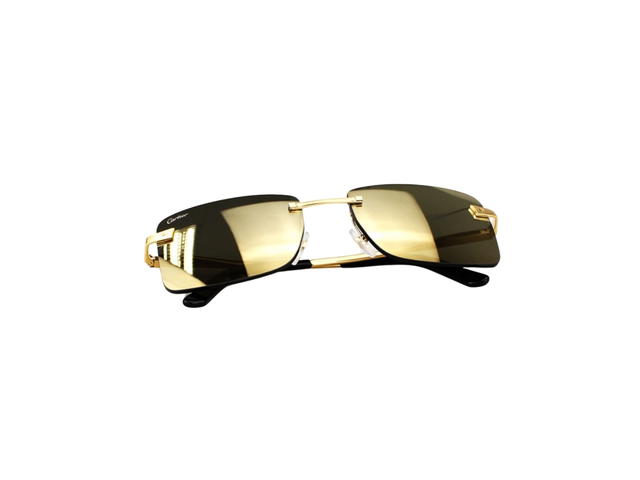 Cartier Cartier CT0033RS-001 Sunglasses In Yellow Gold Titanium Frame With Yellow Lenses - view 6