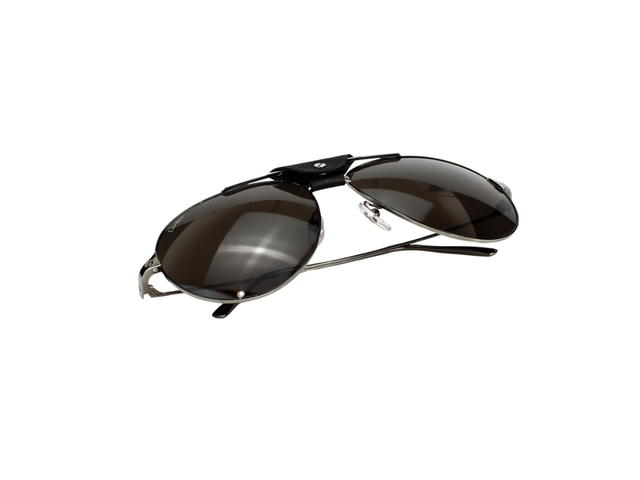 Cartier Cartier CT0038S-005 Sunglasses In Silver-Plate Frame-Black Flap With Black-Grey Lenses - view 6