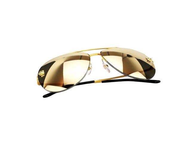Cartier Cartier CT0065S-002 Sunglasses In Gold-Plate Frame With Gold Lenses - view 6