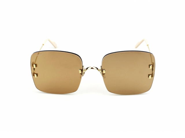 Cartier Cartier CT0153S-003 Sunglasses In Gold-Plate Frame With Gold Lenses - view 2