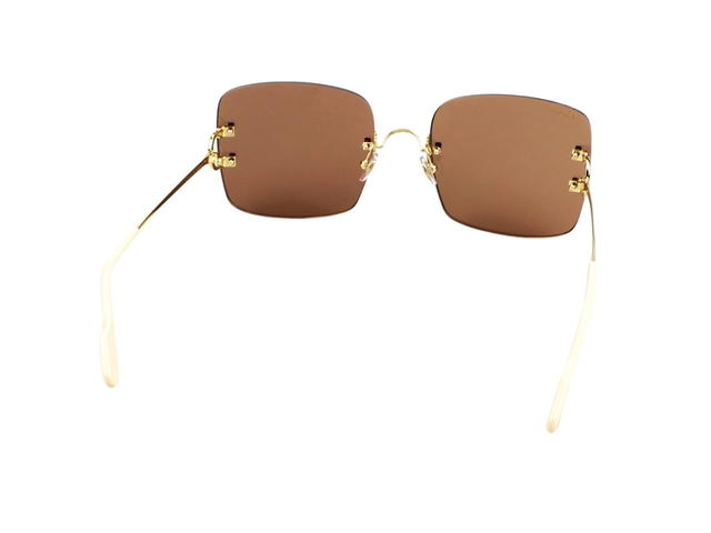 Cartier Cartier CT0153S-003 Sunglasses In Gold-Plate Frame With Gold Lenses - view 4