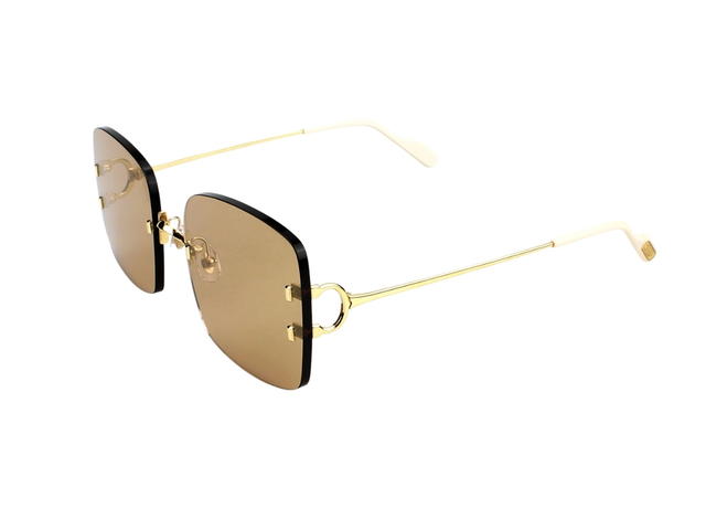 Cartier Cartier CT0153S-003 Sunglasses In Gold-Plate Frame With Gold Lenses - view 5