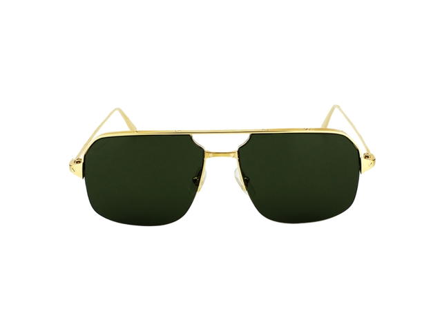 Cartier Cartier CT0230S-002-59 Sunglasses In Gold-Plate Frame With Green Lenses - view 2