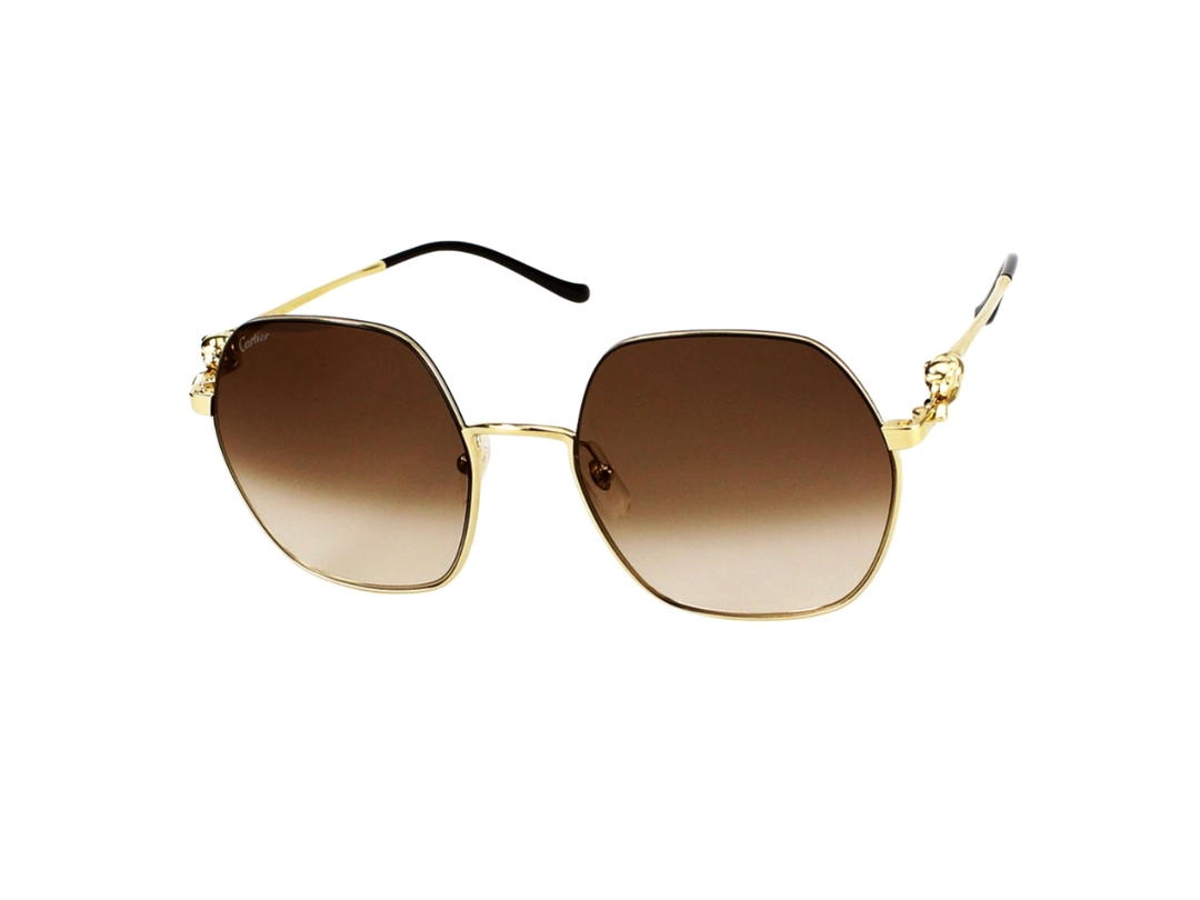 Cartier Cartier CT0267S-002-58 Sunglasses In Gold-Plate Frame With Brown Gradient Lenses