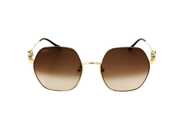 Cartier Cartier CT0267S-002-58 Sunglasses In Gold-Plate Frame With Brown Gradient Lenses - view 2