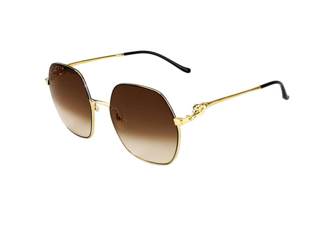 Cartier Cartier CT0267S-002-58 Sunglasses In Gold-Plate Frame With Brown Gradient Lenses - view 5