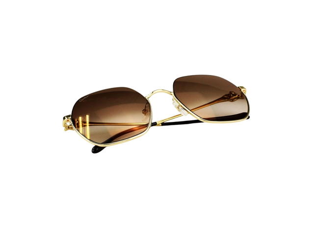 Cartier Cartier CT0267S-002-58 Sunglasses In Gold-Plate Frame With Brown Gradient Lenses - view 6