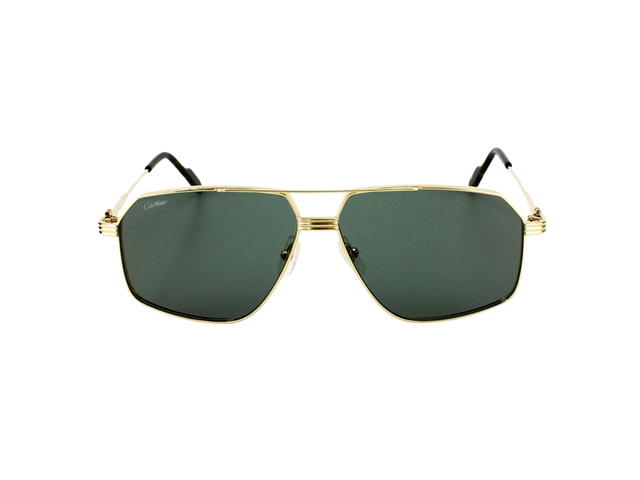 Cartier Cartier CT0270S-004-61 Sunglasses In Gold-Plate Frame With Green Lenses - view 2