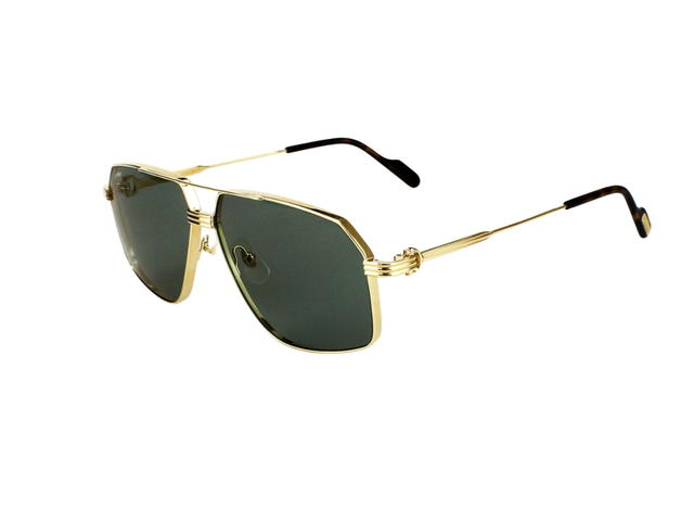 Cartier Cartier CT0270S-004-61 Sunglasses In Gold-Plate Frame With Green Lenses - view 5