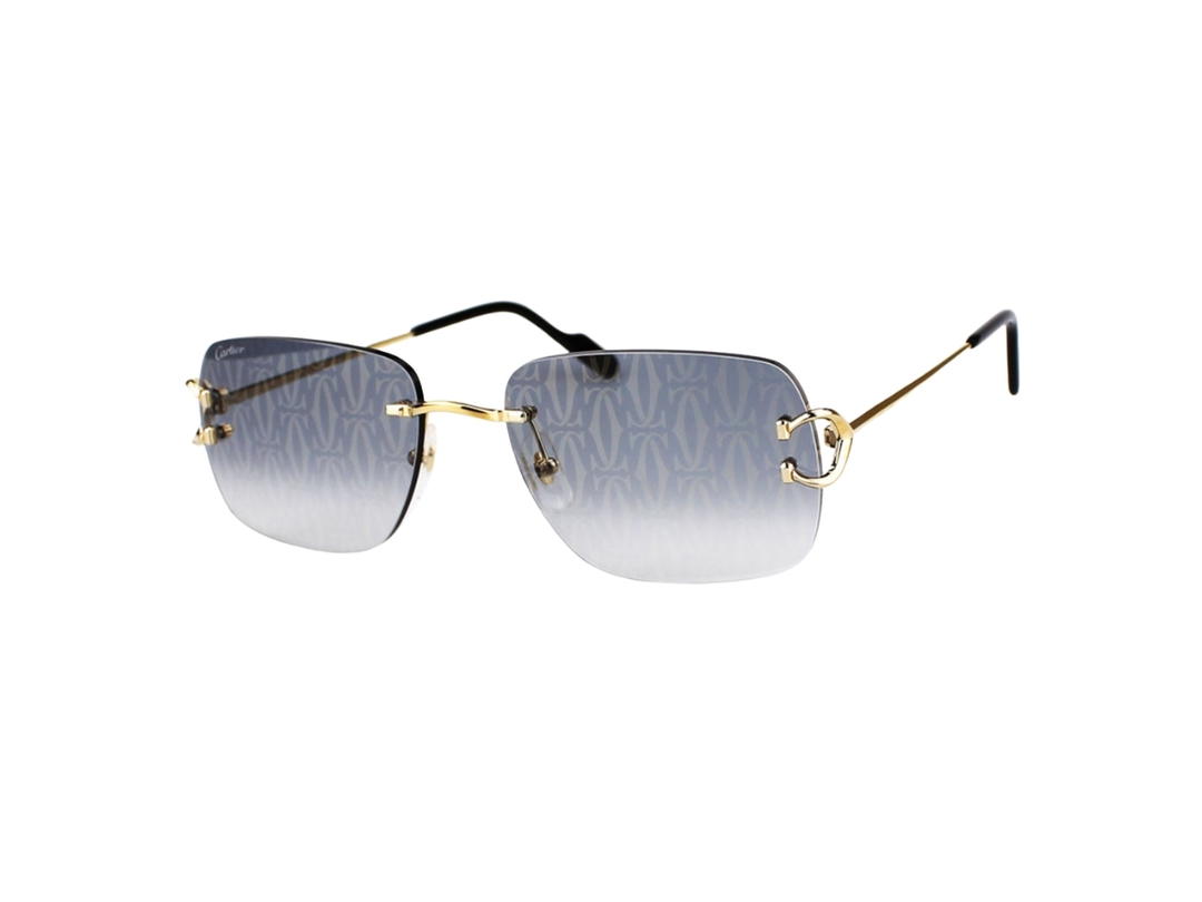 Cartier Cartier CT0330S-008-59 Glasses In Yellow Gold Titanium Frame With CC Logo Grey Gradient Lenses