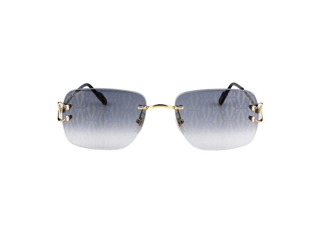 Cartier Cartier CT0330S-008-59 Glasses In Yellow Gold Titanium Frame With CC Logo Grey Gradient Lenses - view 2