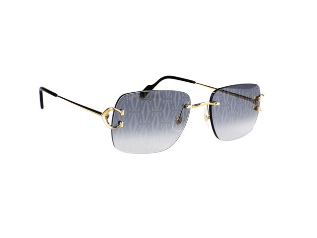 Cartier Cartier CT0330S-008-59 Glasses In Yellow Gold Titanium Frame With CC Logo Grey Gradient Lenses - view 3