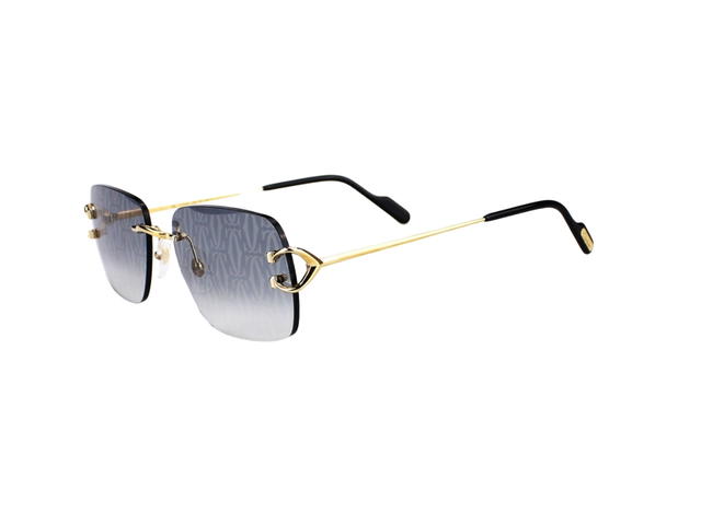 Cartier Cartier CT0330S-008-59 Glasses In Yellow Gold Titanium Frame With CC Logo Grey Gradient Lenses - view 5
