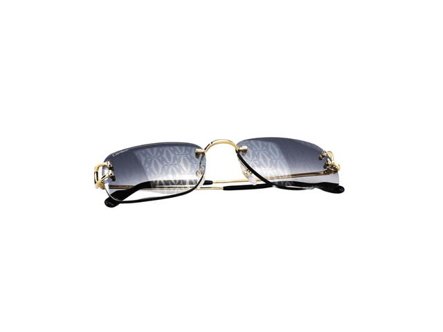 Cartier Cartier CT0330S-008-59 Glasses In Yellow Gold Titanium Frame With CC Logo Grey Gradient Lenses - view 6