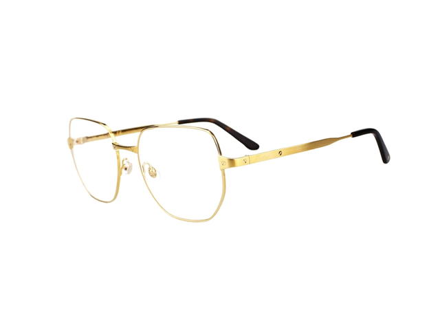 Cartier Cartier CT0339O-001-55 Glasses In Gold-Plate Frame With Mirror Lenses - view 5